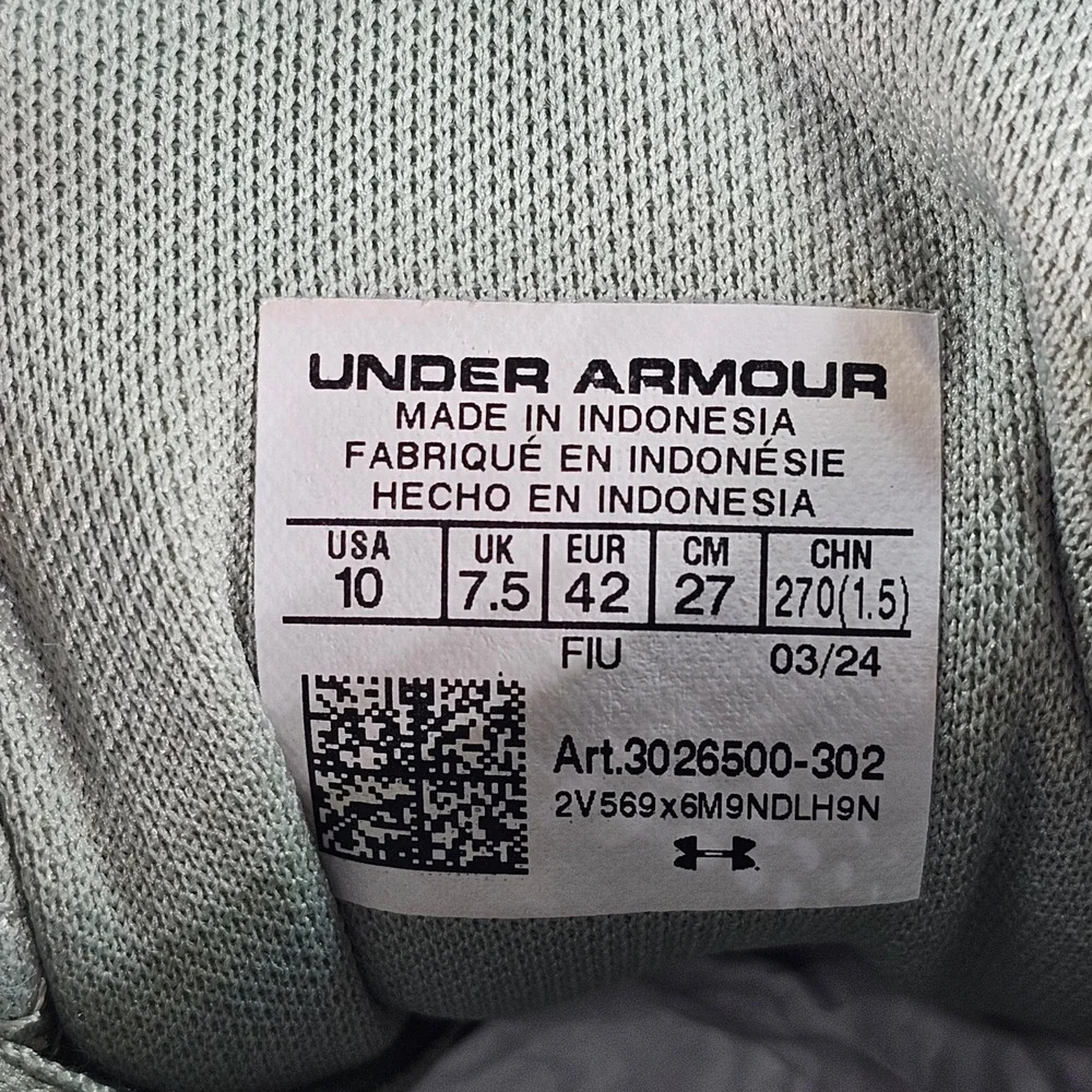 Under Armour Charged Gemini Womens Running Shoes Green 3026500-302 Size 10